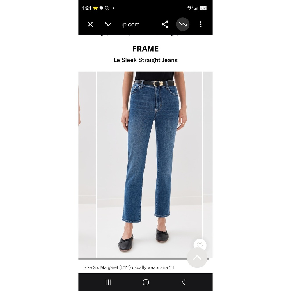 FRAME Le Sleek Straight Jeans High Rise Dark Wash Denim Size 29 LSLS814